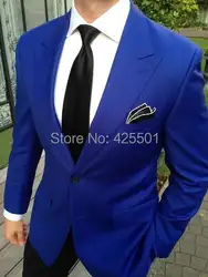 Высокое качество модные свадебные формальные Элегантный Пром мужской костюм 2018 Новое поступление Королевский синий для жениха мужской