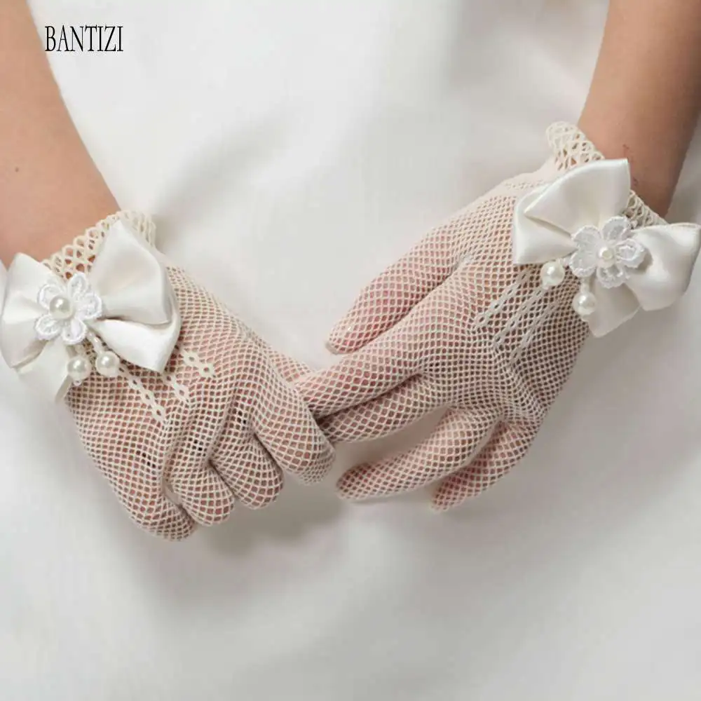 Finger Bridal Gloves Wedding Glove Pearl Bow Bridal Accessories Gloves