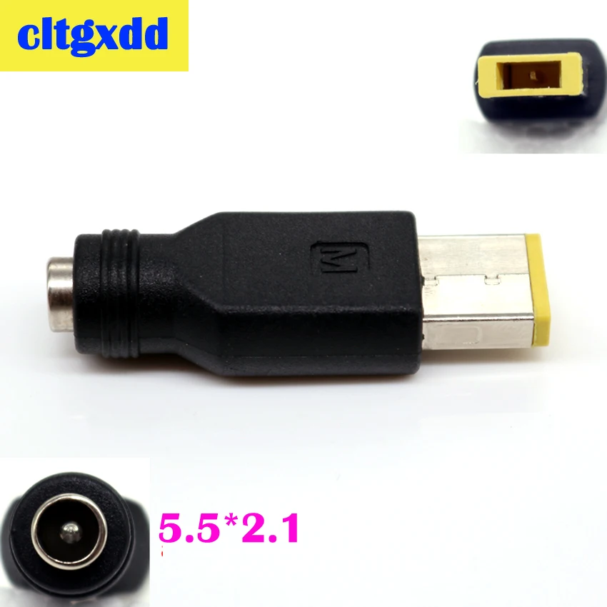cltgxdd 1pcs DC Power Adapter Converter 5.5x2.1mm Female to Square Plug Connector for Lenovo Laptop PC for ThinkPad Ultrabook 