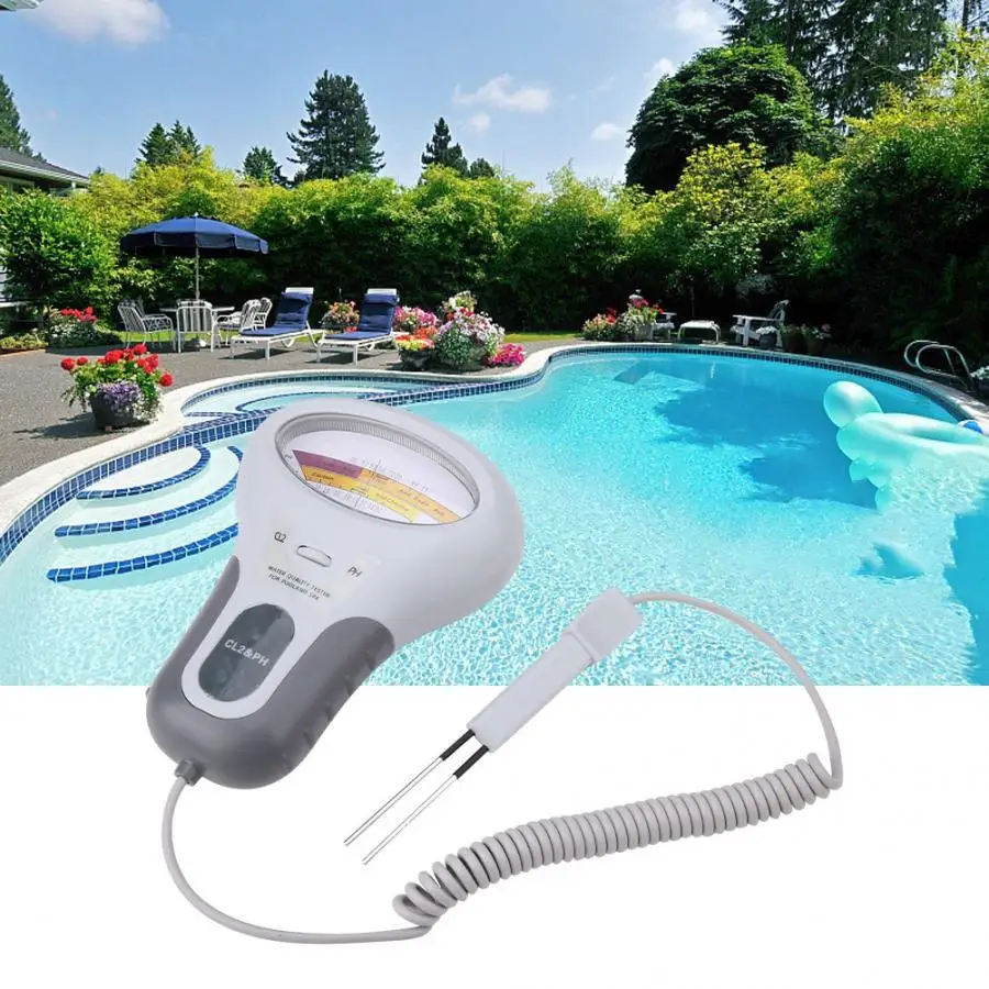 Portable Digital 2 In 1 Water Quality PH and Chlorine Level CL2 Tester Meter for Swimming Pool Spa Drinking Water Quality Analys