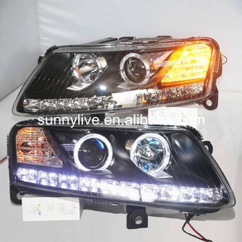 

For Audi A6L LED head lamp with LED Angel Eyes for original car with Halogen Version 2005-2008 year LD