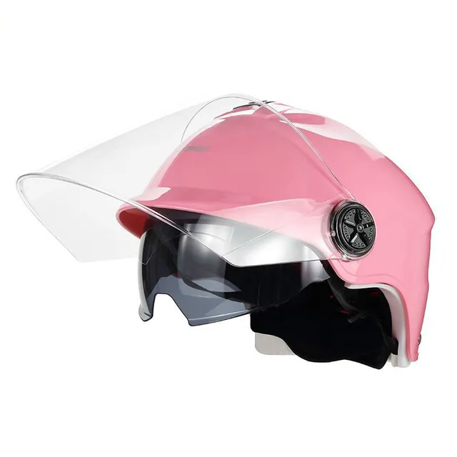 Men Women Electric Motorcycle Helmet Breathable Double Lens Safety