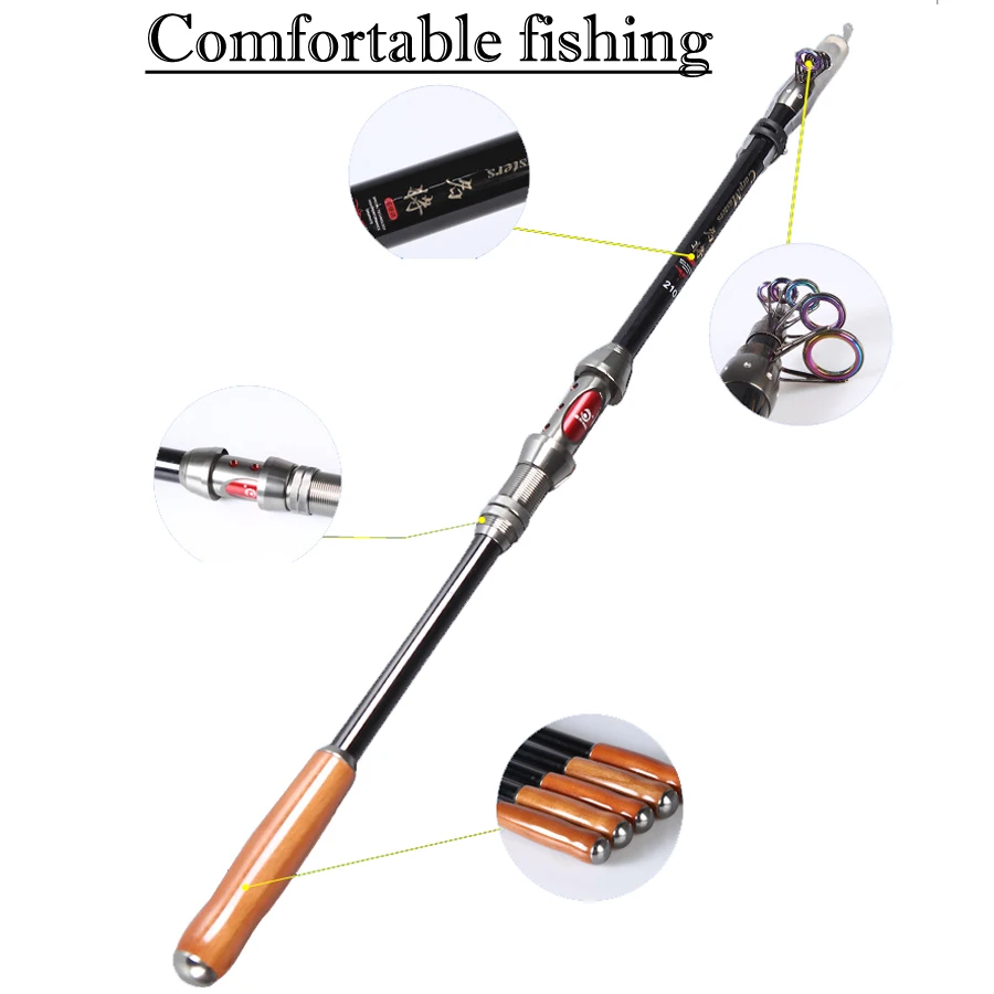 High-carbon fishing rods portable telescopic fishing rods 2.1 m -3.6 m fishing rods LYW-001