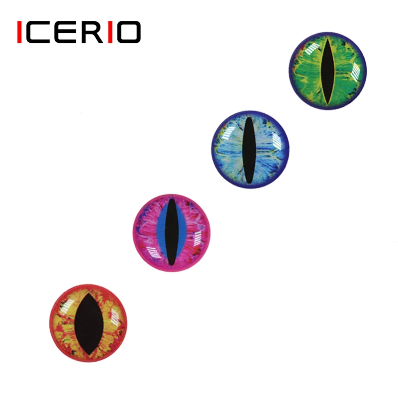 

ICERIO 50PCS 3D 4D Holographic Fish Eyes Dragon Eye for Fly Tying Streamers Baitfish Wood Plastic Lures