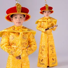 New Boy Chinese Emperor Costume Paillette Children Chinese Traditional Coaplay Costume Dragon Kids Emperor Costume with Hat 18