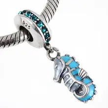 Original 925 plata esterlina seahorse colgante del encanto Adapta para Pulseras Pandora envío gratis