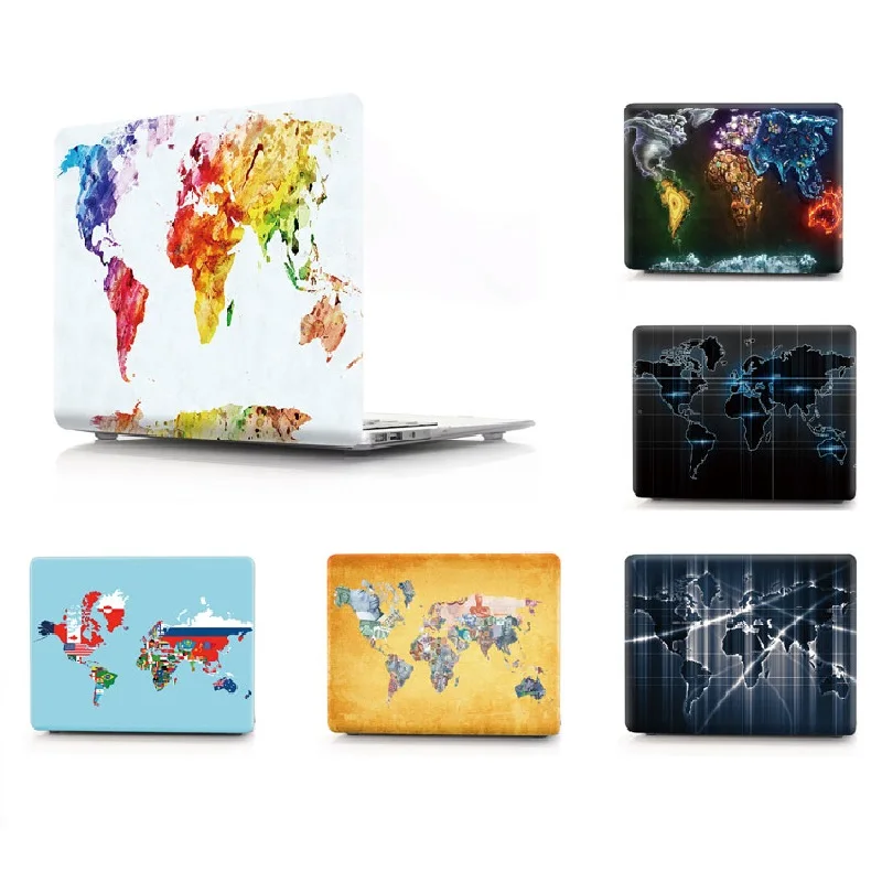 

World Map PVC Hard Case For MacBook Air Pro Retina 13 11 12 15 Laptop Case for macbook Air Pro 13 2018 A1706 A1707 A1466 A1932