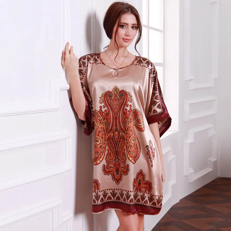 HOT sale Vintage silk bathrobe women western style ladies homewear