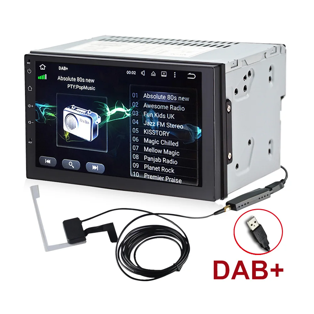 Rhythm dab Автомагнитола 2din Android 7,1 gps+ Wifi+ Bluetooth+ RDS+ радио+ четырехъядерный+ "+ экран 1024*600+ SWC Стерео для Nissan Volkswagen