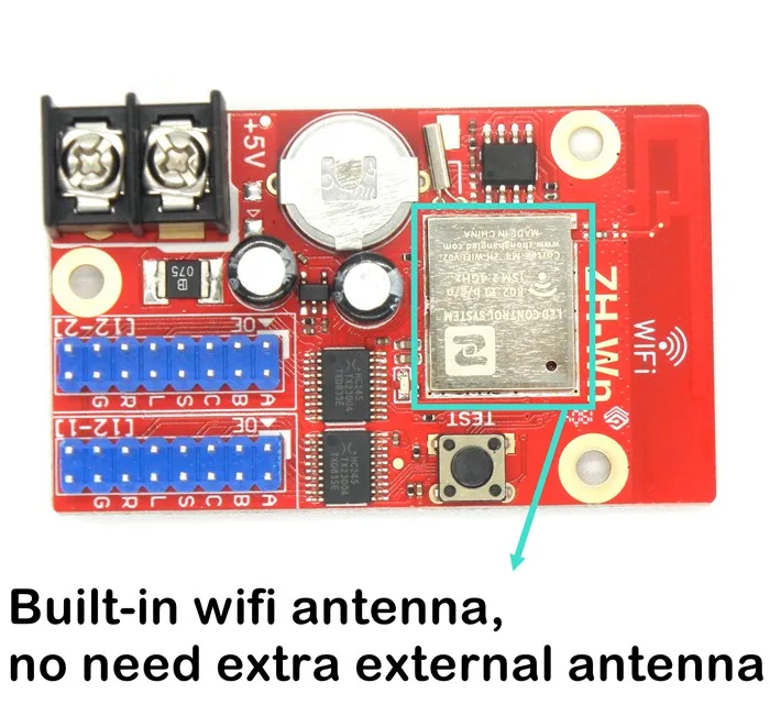 ZH-Wn wifi led контрольная карта 640*16320*32 пикселей беспроводной P10 Модуль дисплей светодиодный экран контроллер 2* hub12 порт