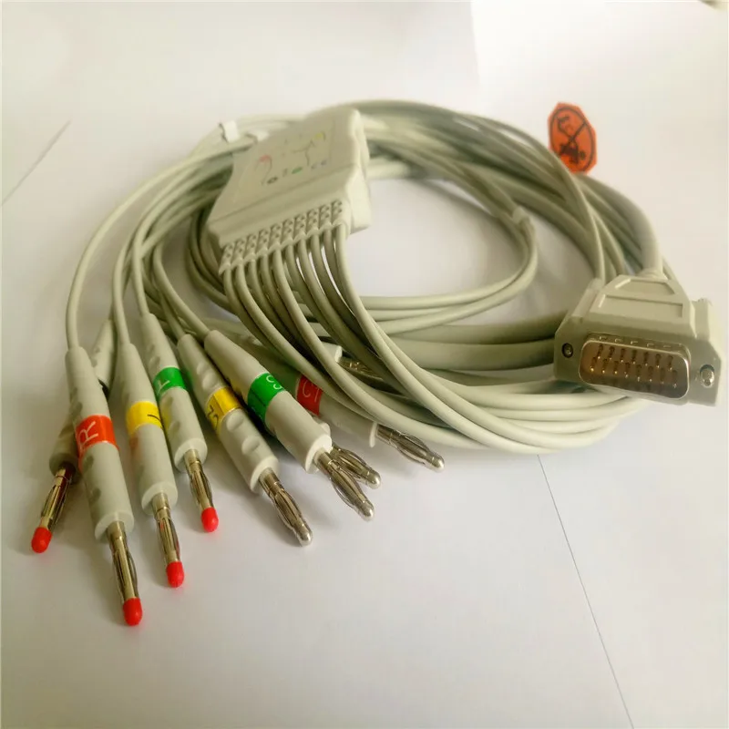 Совместим с кабелем Nihon Kohden ECG/EKG ECG 1250 1350 9101/9130/9132 4 0 Banana End без резистора|Монтажный
