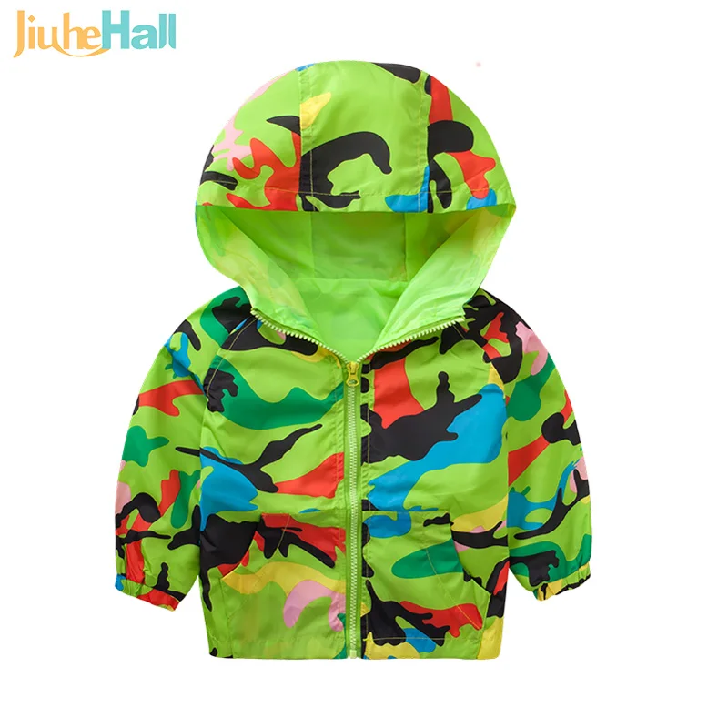 

2017 New Boys Jacket Coat Girl Hooded Jackets Children Outerwear Clothing Spring Baby Clothes Camouflage Windbreaker Hot JH001