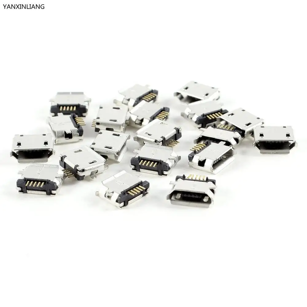 

20 Pcs Micro USB Type B Female Socket 180 Degree 5-Pin SMD SMT Soldering Jack