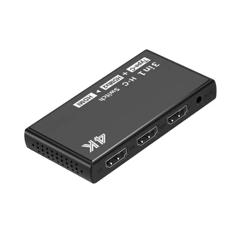 Black Тип C вход мини Hdmi усилитель переключатель, 1 порт USB C и 3 порта Hdmi 4 к x 2 к коммутатор сплиттер коробка Ultra HD для Macbook_Pro DVD - Цвет: Black