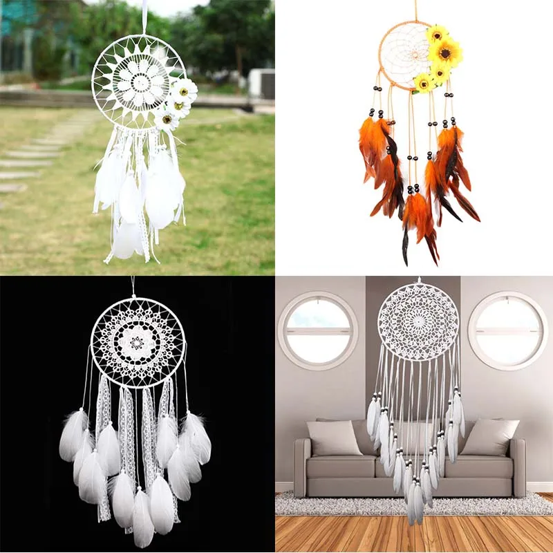 Dreamcatcher Handmade Feather ABS Beads Hanging Dream Catchers For Home Decorin Wind Chimes