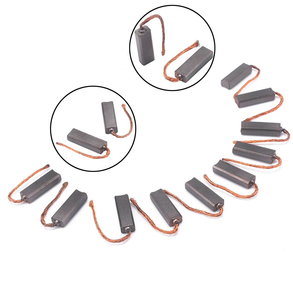 10pcs/set Mini Electric Motor Carbon Brushes Wire for Automotive Car Generator Generic Conductive Motor Brush 4.5X6.5X20mm