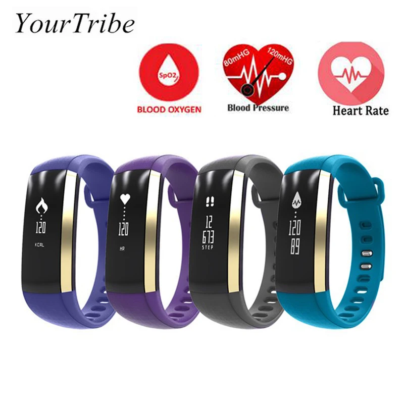 YourTribe M2 Smart Band Heart Rate Blood Pressure Pulse Meter Bracelet Fitness Smartband for iOS Android