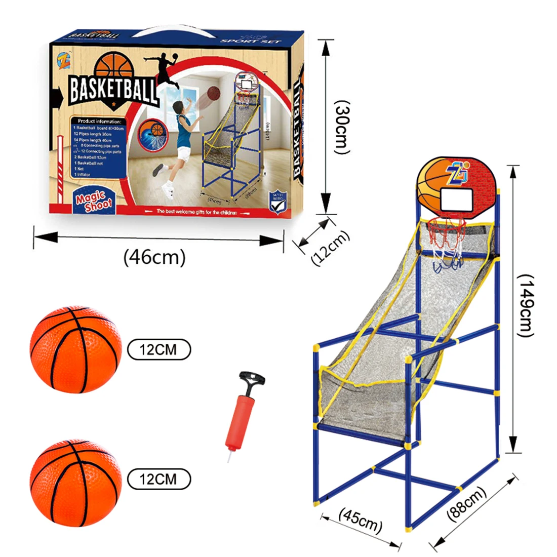 149 см детский спортивный инвентарь Крытый Открытый Баскетбол съемки игрушка для детей-ZG270-7