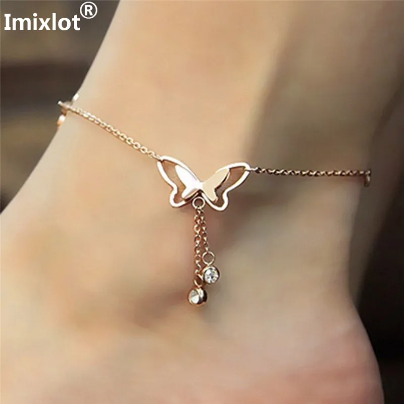 Imixlot Trendy Butterfly Pendant Anklets Beach Leg Ankle Bracelet Foot