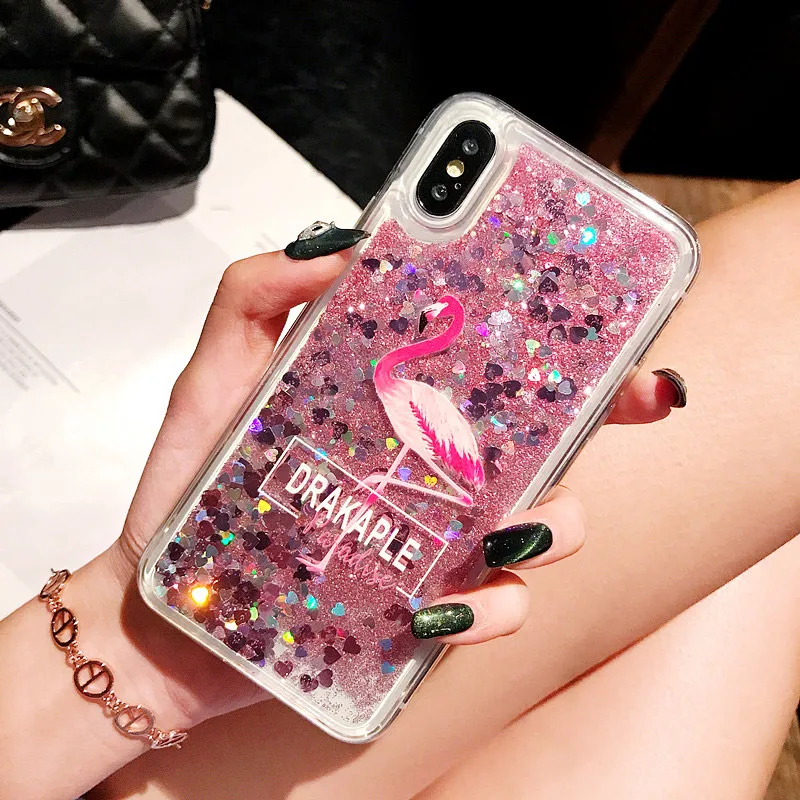 

FQYANG Flamingo Unicorn Dynamic Liquid Quicksand Transparent Phone Case For OPPO R17 PRO R15 PRO R17PRO K1 K7 R15X Back Cover