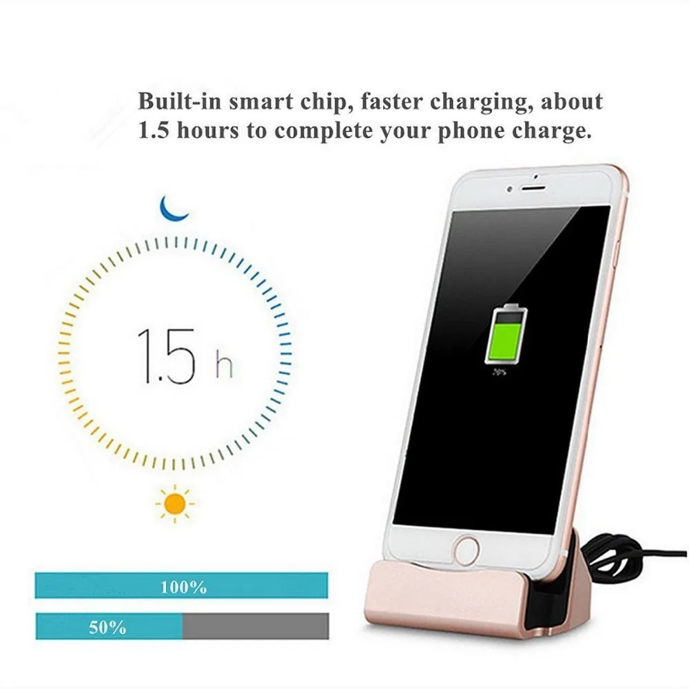 MLLSE 8 pin Dock Charger Desktop Charging Data Sync Stand Station Holder For iPhone X 8 7 6 6S Plus 5S SE 5C 5 Charging Cradle (7)