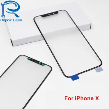 

2pcs Front Screen Outer Glass lens with OCA For iPhone X High Quality Touch Screen Glass Lens install OCA Replacement Parts