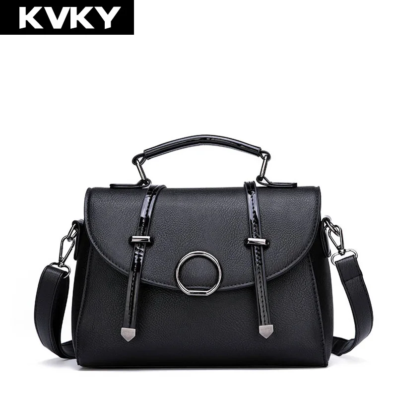 KVKY винтажные женские сумки высокого качества из искусственной кожи на плечо
