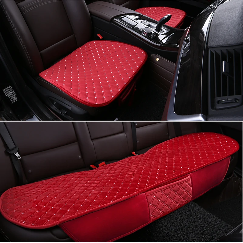 

3Pcs/set New Plush Car Seat Covers Set Black Cute Fur Cushions Styling Winter Car Pad Seat Covers For Car Interior Accessories
