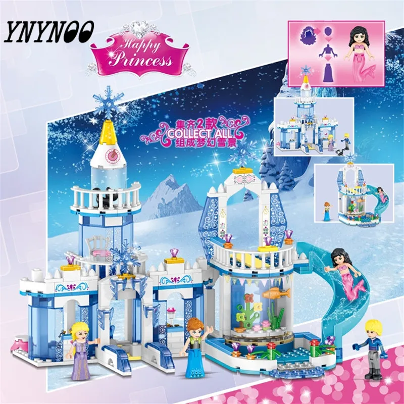 (YNYNOO) 344pcs 37023 Dream Snow Princess Elsa Ice Castle Princess Anna Set Model Building Blocks Gifts Toys Compatible 2 In 1 block-set : image (YNYNOO) 344pcs 37023 Dream Snow Princess Elsa Ice Castle Princess Anna Set Model Building Blocks Gifts Toys Compatible 2 In 1 block-set