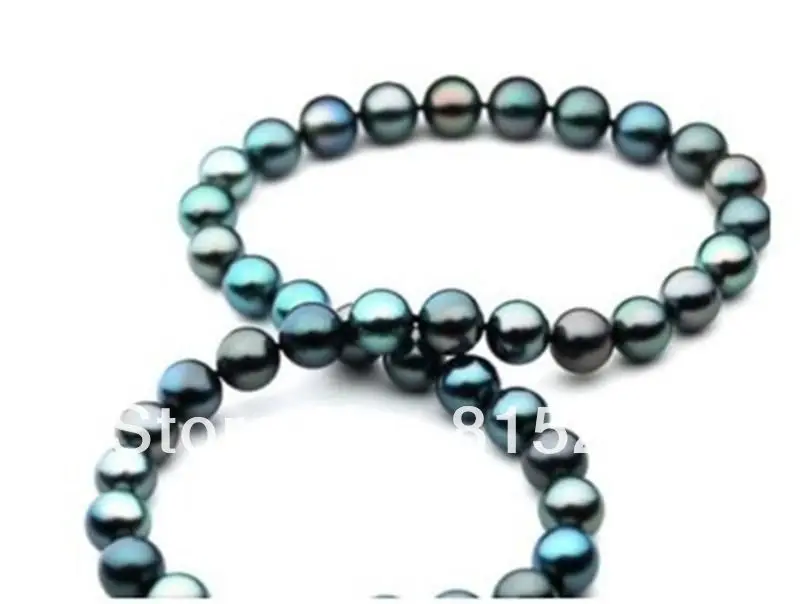 

ddh001246 18" 10-11MM AAA PERFECT ROUND SOUTH SEA peacock green PEARL NECKLACE 14K