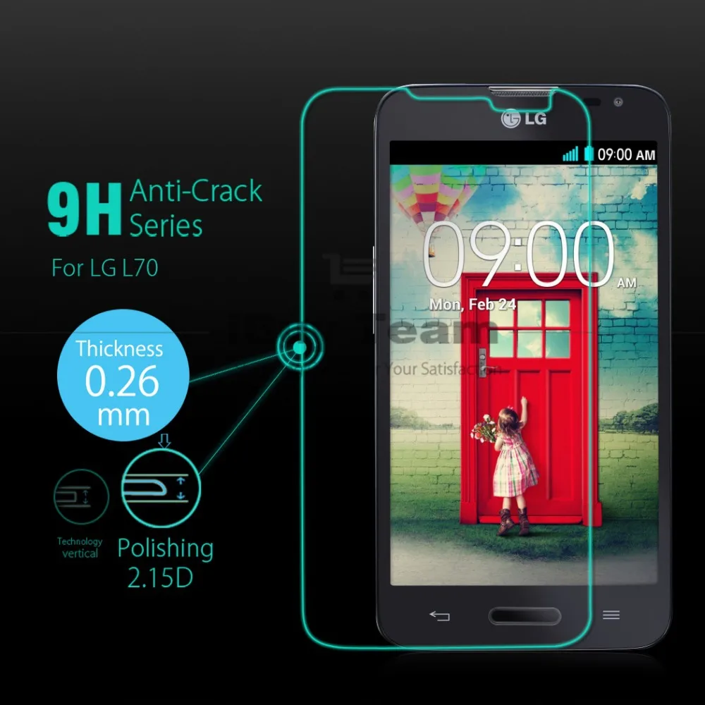 9H Arc Tempered Glass for LG L70 Dual SIM D325 Screen Protector D320N Explosion-Proof Protective Film + Tracking Code | Мобильные