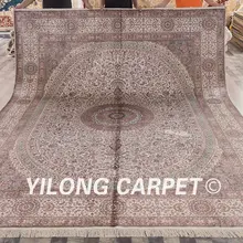 Yilong 9'x12' ручной персидский Традиционный Ковер цвета слоновой кости турецкие шелковые ковры(LH164A9x12