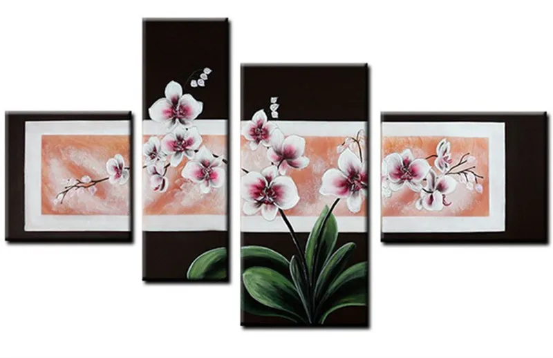 

Handpainted Abstract Butterfly Flower Oil Painting Modern Home Decor Wall Canvas Art Handmade Floral Paintings 4 Piece Pictures