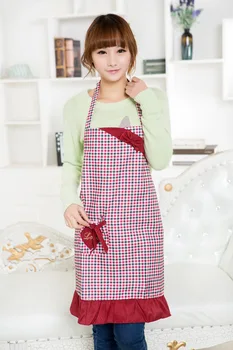 

Grid princess peach skin thickening apron, kitchen supplies, household items, cooking tools
