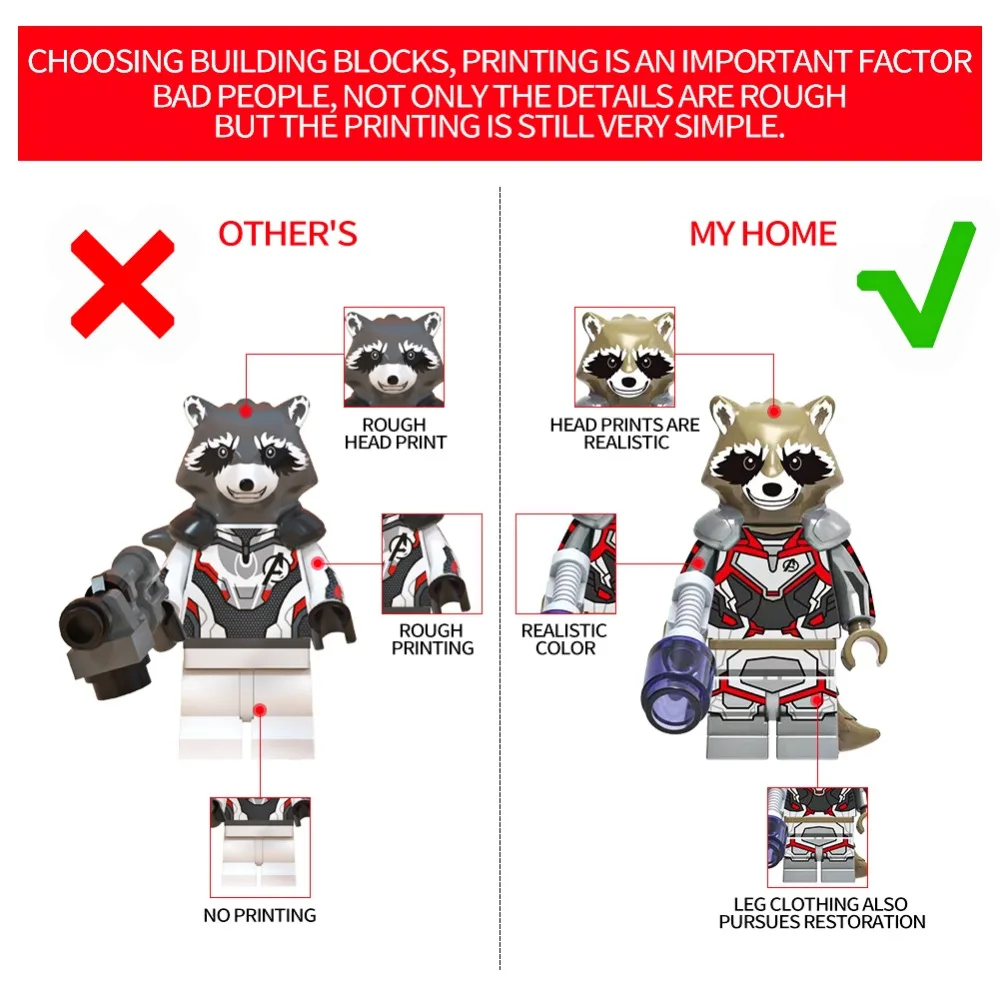 Avengers Endgame Super Heros Figures Legoings Big Groot Avengers Captain Marvel Spiderman Building Blocks Toys For Children