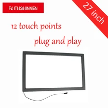 27 дюймов multi touch screen overlay 12 точек касания без стекла Multitouch киоск frame сенсорный экран