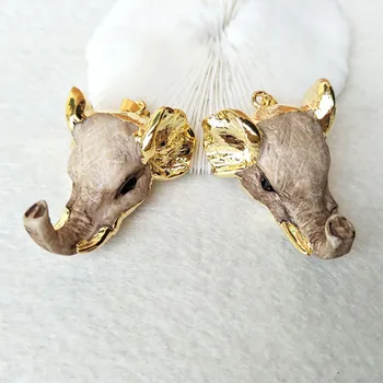 

5 Pieces Gold color elephant trunk Pendants,Charms for DIY jewelry necklace making PD784