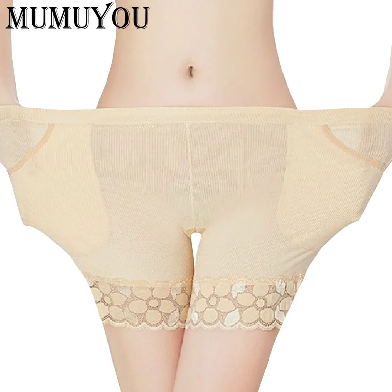 

Women Nylon Casual Skinny Safety Short Pants Vertical Striped Pockets Safe Underwear Lace Breathable Underwear's Summer 915-268