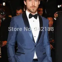 Горячая Распродажа! смокинги для жениха на одной пуговице синего цвета/шаль Сатиновые нагрудные лучшие мужские для шаферов мужские свадебные костюмы/Жених(куртка+ брюки+ галстук