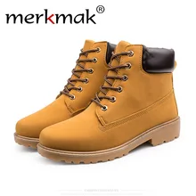 Merkmak/Классические мужские ботильоны с высоким берцем; повседневные ботинки из искусственной кожи на меху; сезон осень-зима; сохраняющие тепло дышащие мужские ботинки на плоской подошве; Прямая поставка
