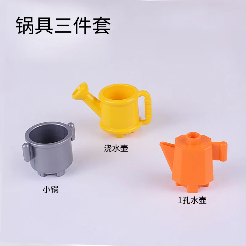 

Cities Duploe Accessories Friends MOC Building Blocks Bottle Kitchenware Pots Parts Brick Toys For Children Legoings Duploed Kit