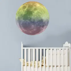 3D большой луна люминесцентные стены Стикеры съемный светится в темноте Стикеры Moon светится в темноте светящиеся Настенная Наклейка