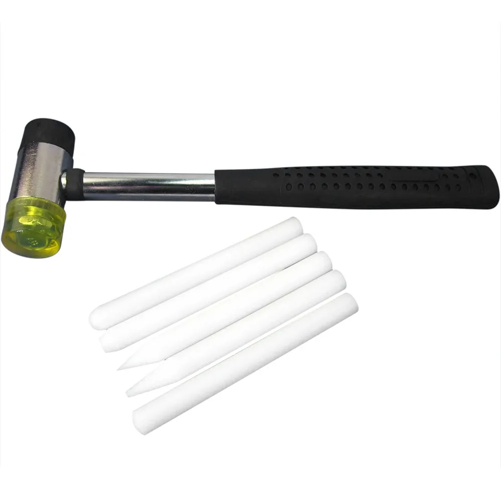 

Car Rubber Hammer+PDR 5PCS White Tap Down Pen Dent Removal Repair Tool DIY PDR Tools Kit Auto Dent Repair Hand Tool Set