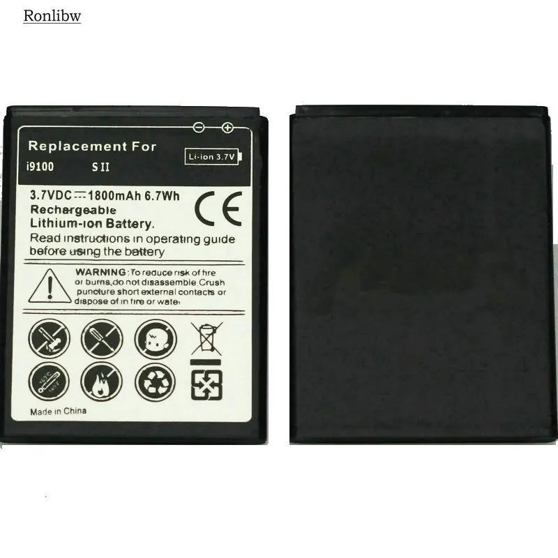 Ronlibw 1800mAh EB F1A2GBU запасная батарея + зарядное устройство для Samsung Galaxy S2 II I9100 9100 i9100g
