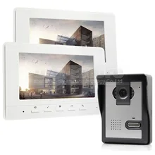 DIYSECUR 7inch Video Intercom Video Door Phone 1 Camera 2 Monitors for Home / Office Security System White