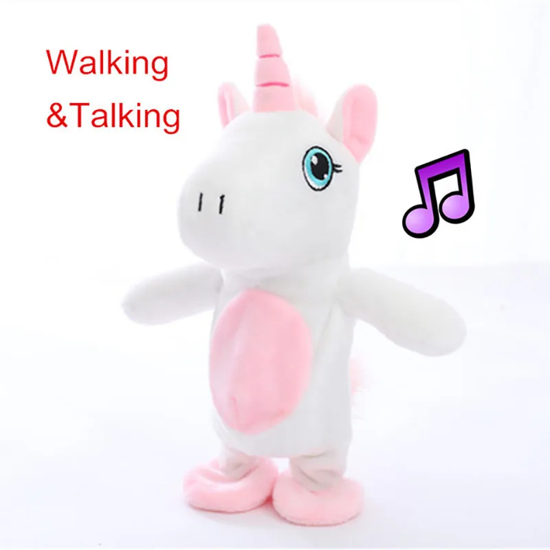 

20cm Kawaii Walking&Talking Unicorn Plush Toy Sound Record Electronic Plush Toys Unicorn Stuffed Toys for Kids Birthday Gift
