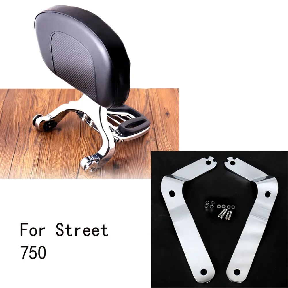 

Chrome Fixed Mount&Driver Passenger Backrest For Harley Street 750 2015-2017 2018 Models