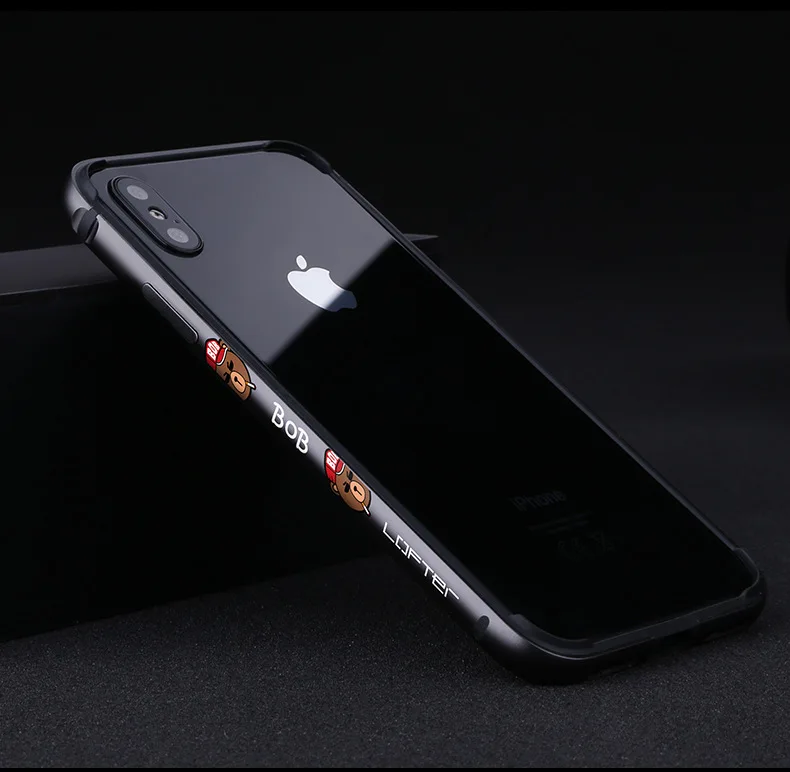 Классный металлический бампер для телефона для iPhone XS XR, чехол для телефона s для iPhone XS Max, чехол с мультяшным рисунком, алюминиевая силиконовая рамка, чехол