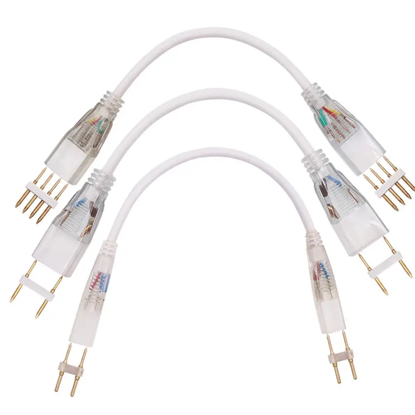 2pin/4pin Led Corner Connector RGB straight Connector 110V 220V middle Double Connectors 12pcs pack strip wire solderless snap down 2pin conductor led strip connector for 8mm wide 3528 2835 single color led strips