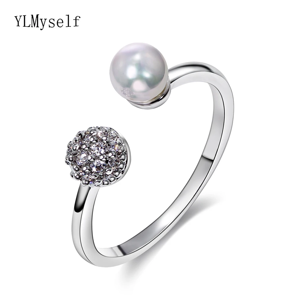 Elegant cheap rings with pearl white trendy jewelry wholesale lots jewellery supplier women accessories ring